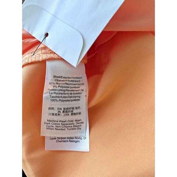 DKNY Women's  Pants High-Rise Wide-Leg Comfortable lightweight Peach size  0 - Picture 7 of 7